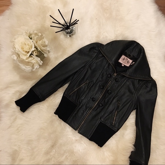 Juicy Couture Jackets & Blazers - Juicy Couture Leather Bomber Jacket.